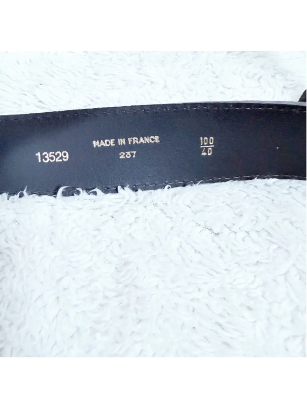 Natural Cork Leather Belt Double Bar Matte Metal Buckle France Made Mens 40